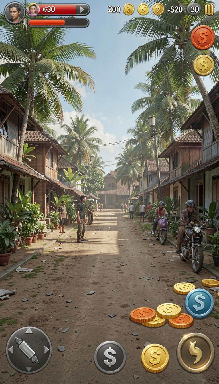 furla77 - Screenshot level yang menantang dengan latar belakang menarik.